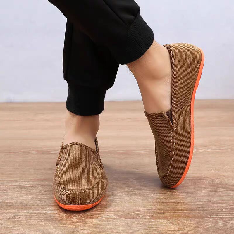 Trekking Poles - Chaussures mocassins en toile vertes pour