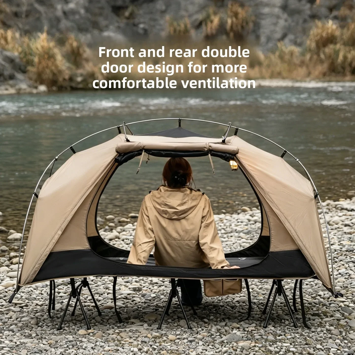 Outdoor Camping Canopy - MOUNTAINHIKER Tente-lit de camping extérieure, mobilier