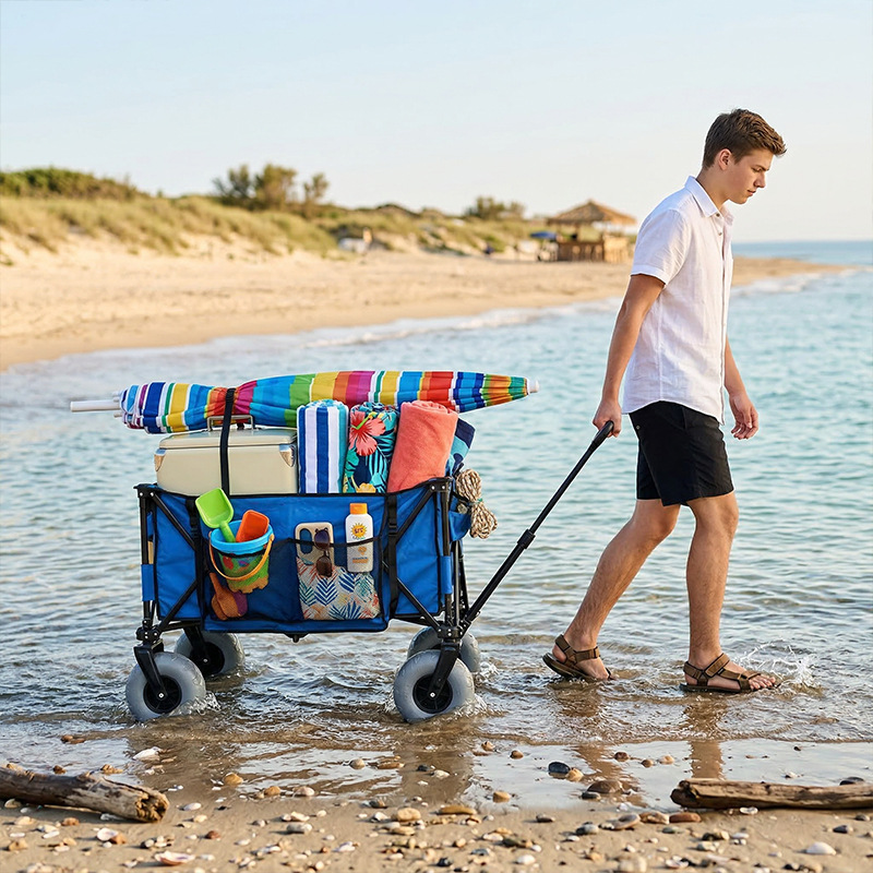 Chariot de plage pliable en mé - Outdoor Camping Wagon avis et prix