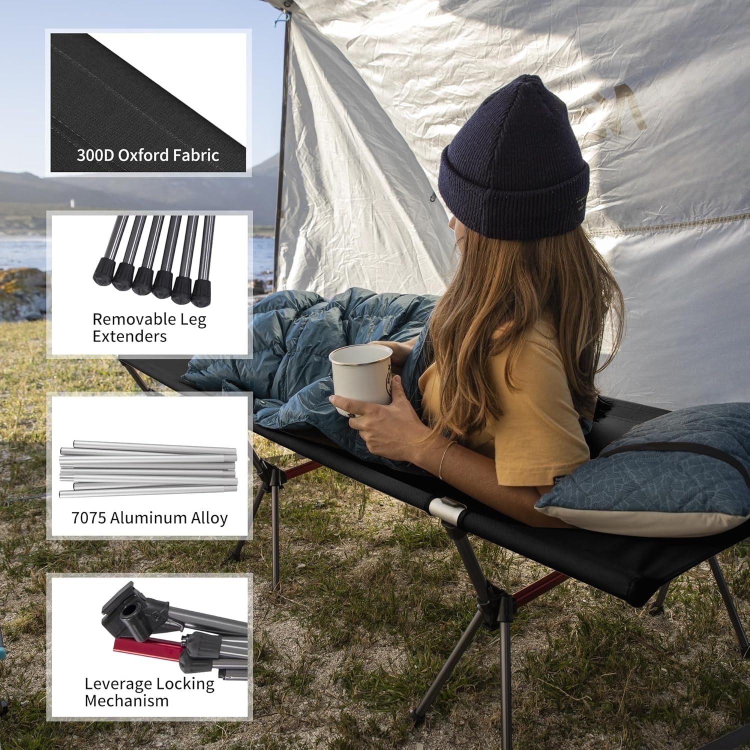 Lit de camping pliable Natureh - Outdoor Camping Wagon avis et prix