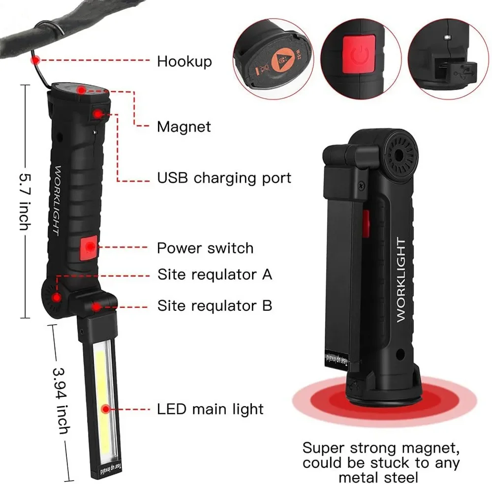 Lampe de poche LED COB Portabl - Outdoor Camping Light Portable avis et prix