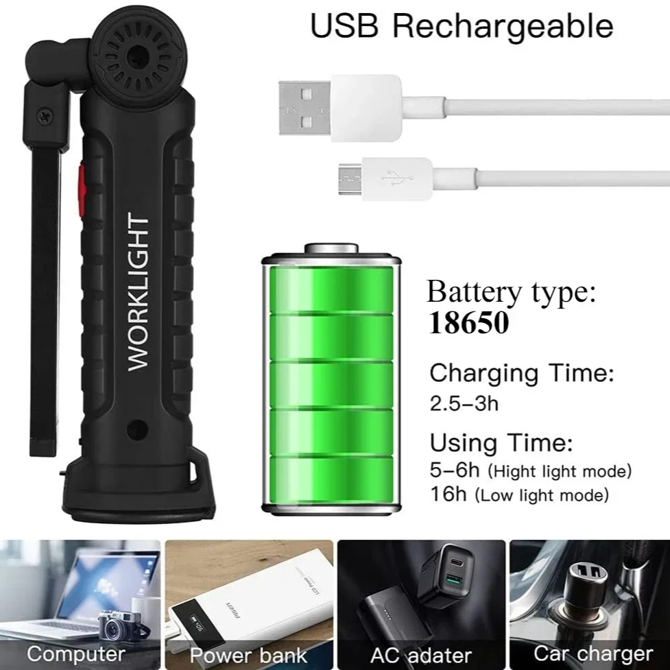 Lampe de poche LED COB Portabl - Outdoor Camping Light Portable avis et prix