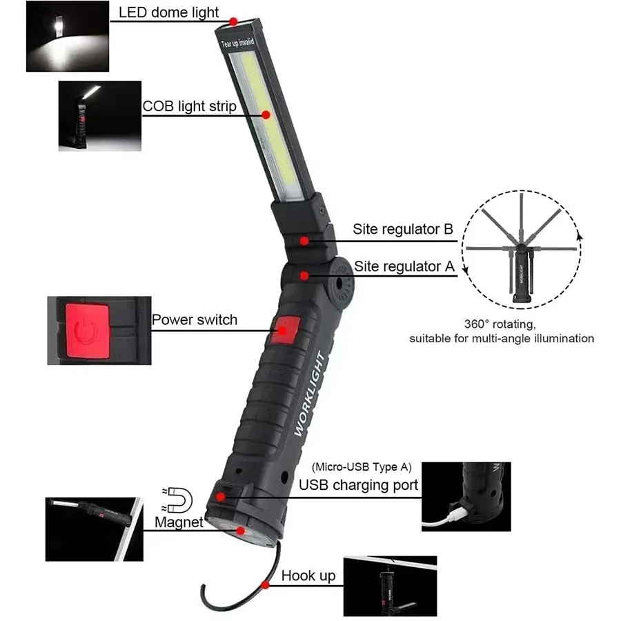 Lampe de travail magnétique Re - Outdoor Camping Light Portable avis et prix