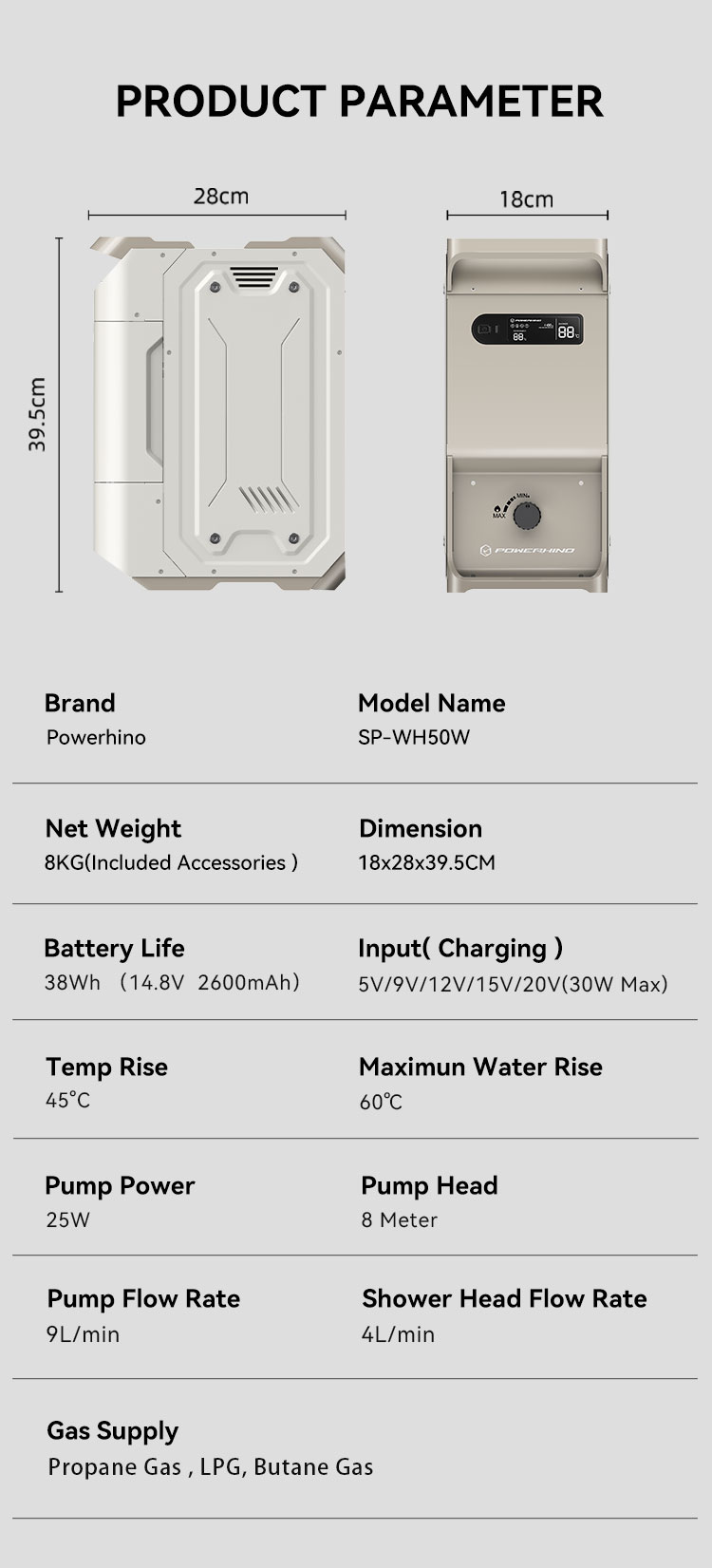 Chauffe-eau instantané portabl - Outdoor Camping Hot Water Heater avis et prix