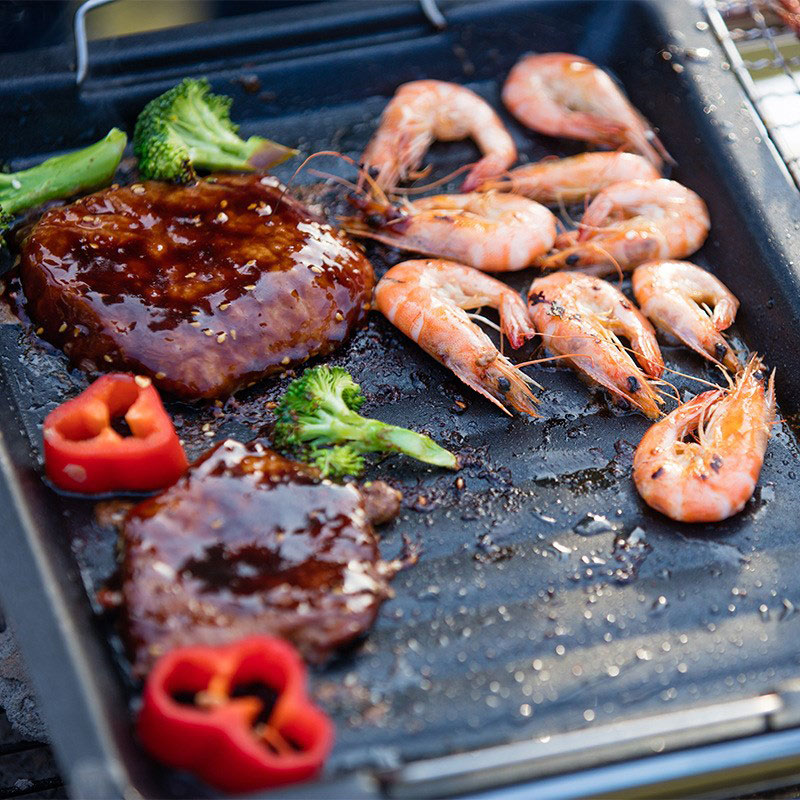Poêle à griller carrée épaisse - Outdoor Camping Cooking Set avis et prix